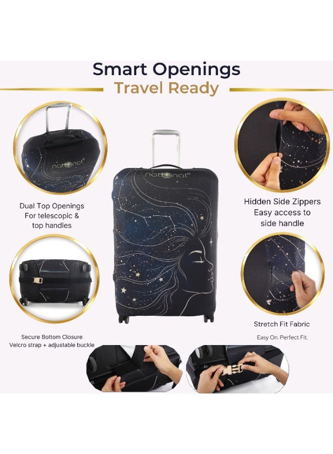 natOnat Travel Luggage Cover Protector - Suitcase Cover - Stretchy, Washable Spandex & Polyester - Protects Against Dirt & Scratches - Lunara Design - Fits 48-53 CM Height (Small) - Image 3